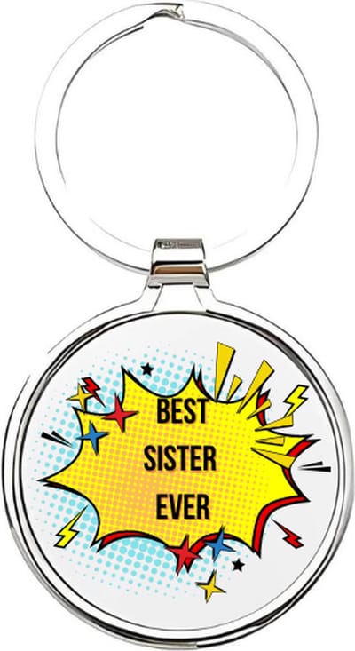 Akyol - Best sister ever Sleutelhanger - zus - De liefste zus - Zus sleutelhanger - Zussen sleutelhanger - Sleutelhanger zus - Familie sleutelhanger - verjaardagscadeautje - Zus cadeau - Sister - zusje - 4 x 7,5 CM