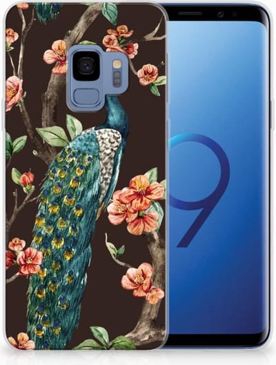 Samsung Galaxy S9 TPU Hoesje Pauw met Bloemen