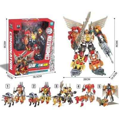 Jouets de Transformation 5en1 Predaking Anime Devastator KO G1 Robot Figurine d'Action Modèle Garçon Enfant Cadeau