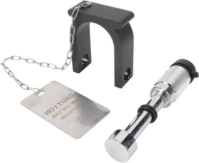 Robuuste 5e Wieldraai Trailer Slot met Waarschuwingslabel en 2 Sleutels - Stalen Aluminium Diefstalbeveiliging voor 2 inch King Pin