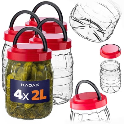 KADAX PET multifunctionele pot met deksel 2L verpakking van 4 stuks