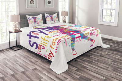 ABAKUHAUS Bedsprei-Set – Meerkleurig – 220x220 cm