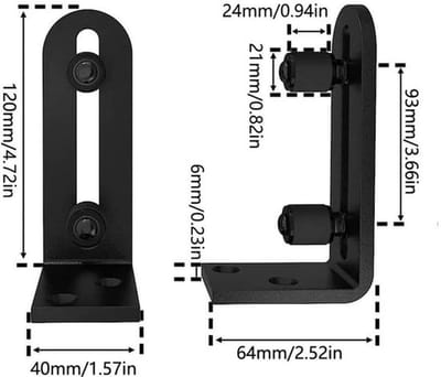 Deurgidsroller Verstelbaar - Schuifdeur Gids - Vloergids - Koolstofstaal - PA66 Nylon - 2 Stuks