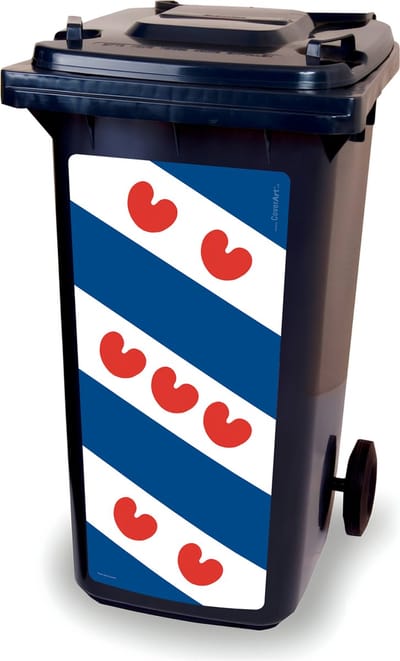 Container sticker - Friese vlag - kliko sticker - afvalbak stickers - vuilnisbak - CoverArt