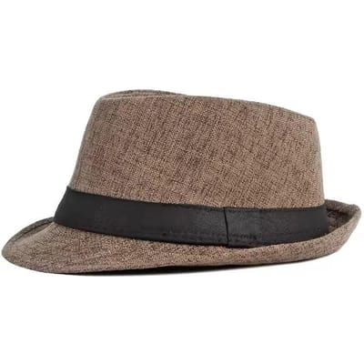 Lente Zomer Linnen Hoge Kwaliteit Britse Top Jazz Hoed Zonnehoed Dames Heren Middelbare Leeftijd Bruiloftsfeest Fedora's Bucket Hat Vader Cadeau kaki