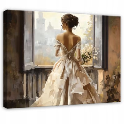 WALLARENA - Canvas schilderij - 100x70 cm - afbeelding vrouw kunst voor slaapkamer salon keuken