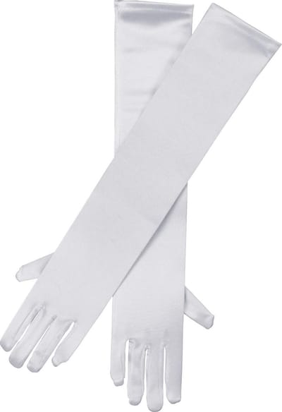 Gala/glamour verkleedkleding handschoenen - lang - wit - voor dames - polyester
