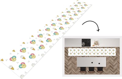 Keukenloper - Loper keuken - Patronen - IJs - Donus - 300x50 cm - Keukenloper vinyl
