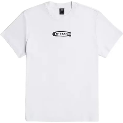 G-star Old Skool Logo T-shirt Met Korte Mouwen Wit M Man