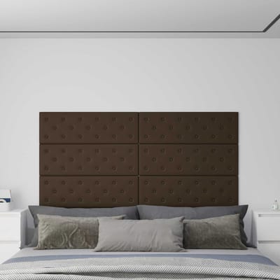 vidaXL Wandhoofdbord 12 st Bruin Nep Leer