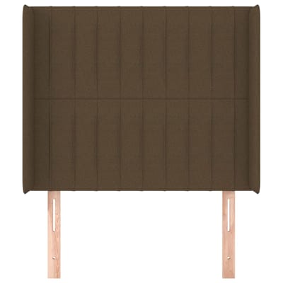 vidaXL - Hoofdbord - met - randen - 83x16x118/128 - cm - stof - donkerbruin