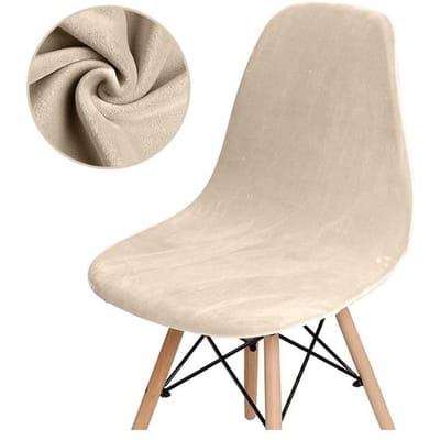 1 /2 /4 /6 stuks fluwelen effen stoelhoezen armloze schelp stoelhoes bruiloft eetkamer kantoor banket hotel 1 Piece beige