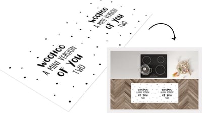 Keukenloper - Loper keuken - Woohoo a mini version of you two - Spreuken - Baby - Quotes - 120x50 cm - Keukenloper vinyl