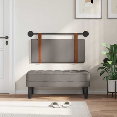 vidaXL - Hangend - hoofdbord - Taupe - Antiek - PU