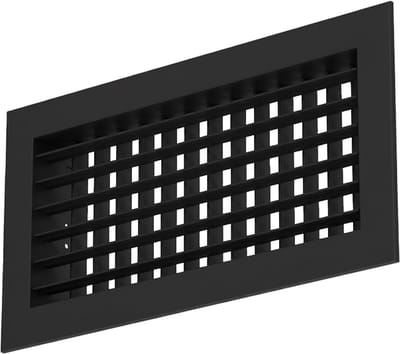Econox Wandrooster aluminium dubbel instelbaar – met klemveren – 200x100 mm – RAL 9005
