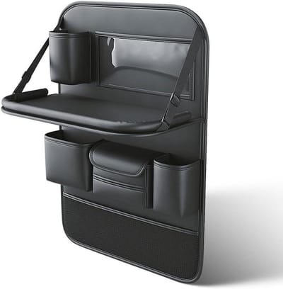 Auto Achterbank Organizer - Opbergvak Auto Kinder Organizer - Reis Organisatie - Inklapbaar Tafeltje - 1 kg - Zwart