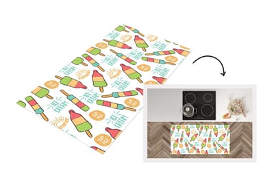 Keukenloper - Loper keuken - IJsjes - Zomer - Patronen - 120x60 cm - Keukenloper vinyl