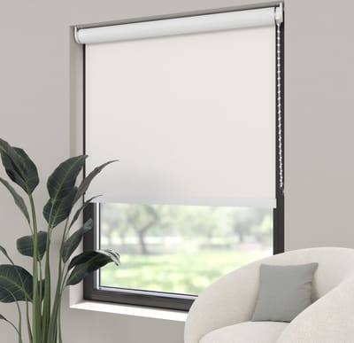 Dutchblinds Rolgordijn - verduisterend - Off White - 45x190cm - Raamdecoratie op maat