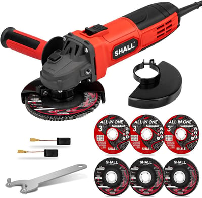 Haakse Slijper - Slijpmachine Hoek - Metaal Bewerken - Inclusief Hulpgreep - 115 mm - Rood