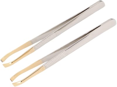 Professionele Wenkbrauw Pincet Set - 2 Stks Rvs Voor Perfecte Wenkbrauwen