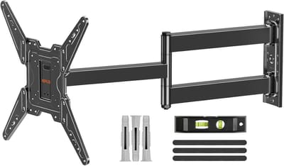 Verstelbare TV Wandbeugel voor 26-65 Inch TV's met Lange Arm, Zwenk- en Kantelfunctie, Max VESA 400x400mm en 45kg Draagvermogen