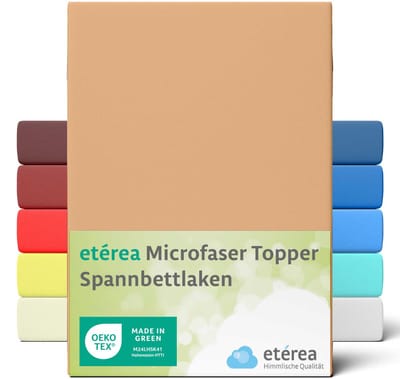 etérea Microvezel Topper Hoeslaken – Zand – 180x200 / 200x200 cm