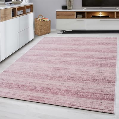 Flycarpets Marlon Vloerkleed Effen Gestreept - Roze - Laagpolig - 80x150 cm