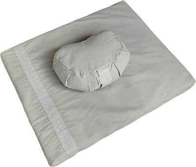 Samarali Halve Maan Meditatiekussen & Zabuton Set – 100% Biologisch Katoen – Comfortabele Ondersteuning voor Lange Meditatiesessies – Ergonomisch ontwerp