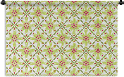 Wandkleed - Wanddoek - Bohemian - Patronen - Bloemen - 90x60 cm - Wandtapijt