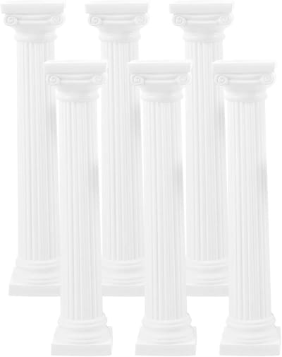 Decoratieve Zuilen - Miniatuur Figuren - Huis Entree - Set van Twaalf - 11 cm Hoog - Wit