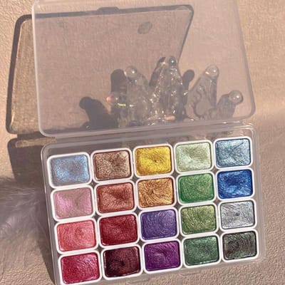 20 Kleuren Parelmoer Aquarel Set Metallic Aquarel Verf Set Glitter Parelmoer Aquarel Voor Kunstenaars Studenten Hobbyisten