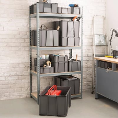 Stapelbare 9L Opbergbak van Gerecycled Kunststof - Ideaal voor Garage en Werkplaats