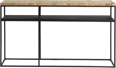 Wandtafel Visgraat - Sidetable Hout - Decoratie Plaatsen - Massief Teakhout - 35x35x75 cm - Natuurlijk