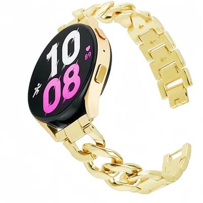 By Qubix - Geschikt voor Garmin bandje - 18mm - Geschikt voor Garmin Venu 4 - 41mm - Metalen ketting band - Goud