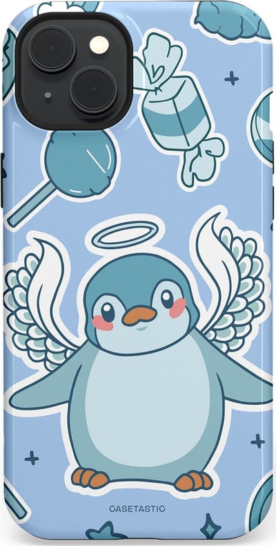 Casetastic Hoesje Geschikt voor Apple iPhone 15 Plus Magsafe - Stijlvolle Beschermende Duo-layer Case - Pinguin vleugels