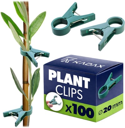 KADAX plantenklemmen ⌀ 2 cm, 100 stuks, plastic tomatenklemmen, plantenklemmen voor het vastzetten van tomaten, komkommers en klimplanten in de kas