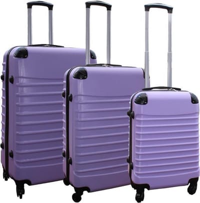 Travelerz kofferset 3 delig met wielen en cijferslot - ABS - lila (228-)