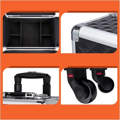 Cosmetica Koffer Trolley - Make-up Koffer Beauty Case - Make-up Organiseren - Met Wielen - N.v.t. - Rood