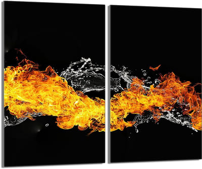 TMK ArtDeko - Glazen Fornuisbeschermer - Vuur - 2x30x52 cm