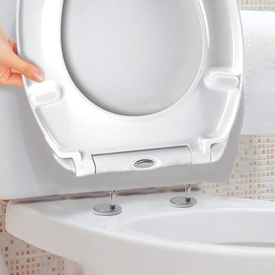 Toiletbril met softclose - Ovale toiletzitting - Snelle reiniging - Quick release functie - 44 x 36 cm - Wit