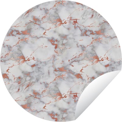 Tuincirkel Marmer - Rose gold - Luxe - 60x60 cm - Ronde Tuinposter - Buiten