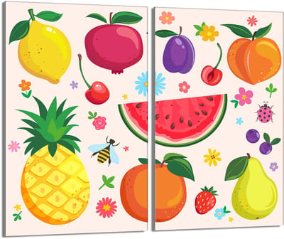 TMK ArtDeko - Kookplaat achterwand - Owoce - 2x30x52 cm - Glas