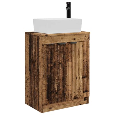 vidaXL - Badkamer - Vanity - met - Wastafel - Oud - hout - 54 - x - 35 - x - 83 - cm