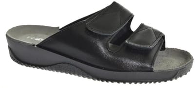 Rohde - 1940 90 Leren Dames Slippers Slides Voorgevormd Voetbed Zwart