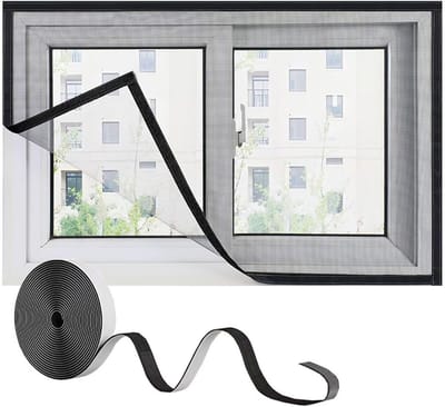 Hor voor Raam Insectenwering Gaas 70x185cm Zwart