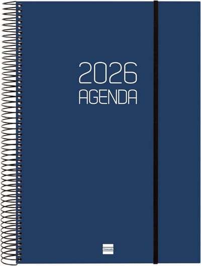 Jaarkalender 2026 Verticaal Overzicht 12 Maanden Spiraalgebonden Zwart