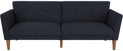 Regal-Slaapbank - 3-zits - Blauw Linnen
