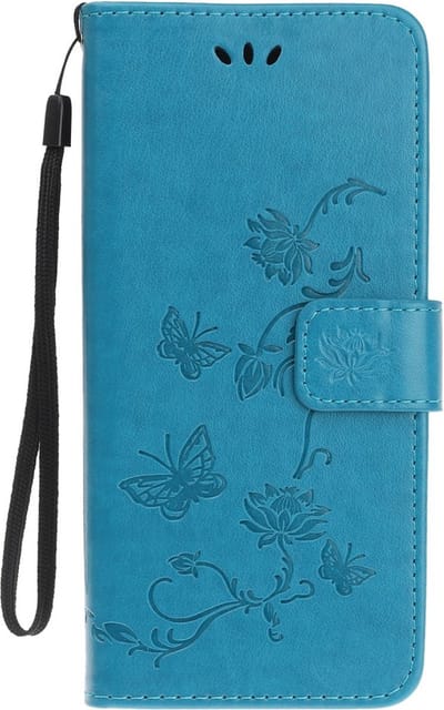 Coverup Bloemen & Vlinders Book Case - Geschikt voor iPhone 13 Hoesje - Blauw
