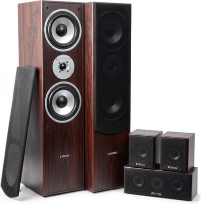 Surround set home cinema 5.0 - Fenton 1150 Watt - Complete set met 5 speakers - Walnoot