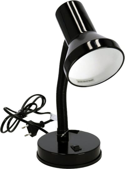 Gerimport Bureaulamp - zwart - 13 x 10 x 30 cm - Buigbare leeslampen/ tafellampen